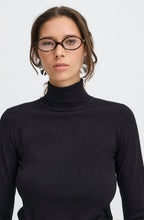 Black Fine Knit Roll Neck Jumper