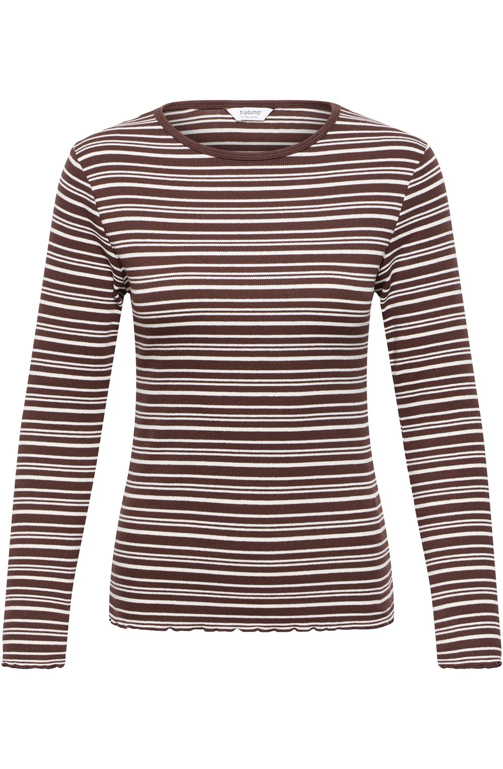 Birch and Brown Striped Ribbed Top