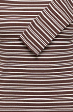 Birch and Brown Striped Ribbed Top