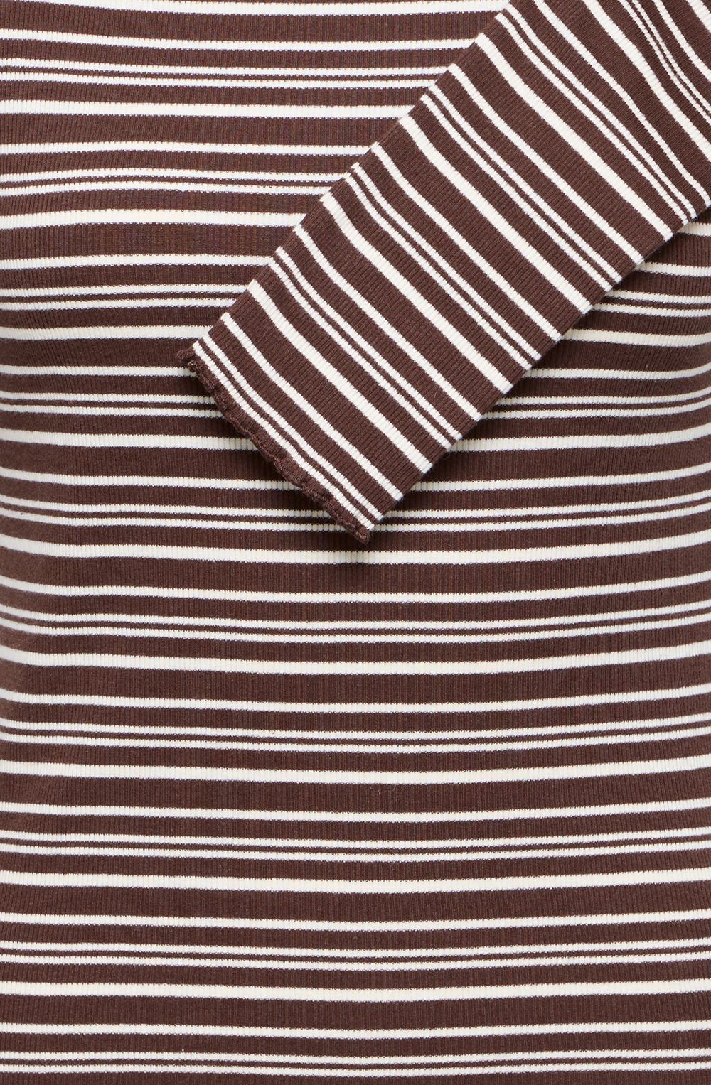 Birch and Brown Striped Ribbed Top