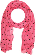 Coral Spotted Print Scarf