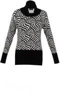 Cream and Black Marbled Roll Neck Jumper