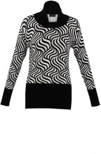 Cream and Black Marbled Roll Neck Jumper