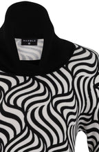 Cream and Black Marbled Roll Neck Jumper