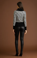 Cream and Black Marbled Roll Neck Jumper