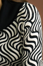 Cream and Black Marbled Roll Neck Jumper