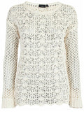 Cream crocheted knit sweater