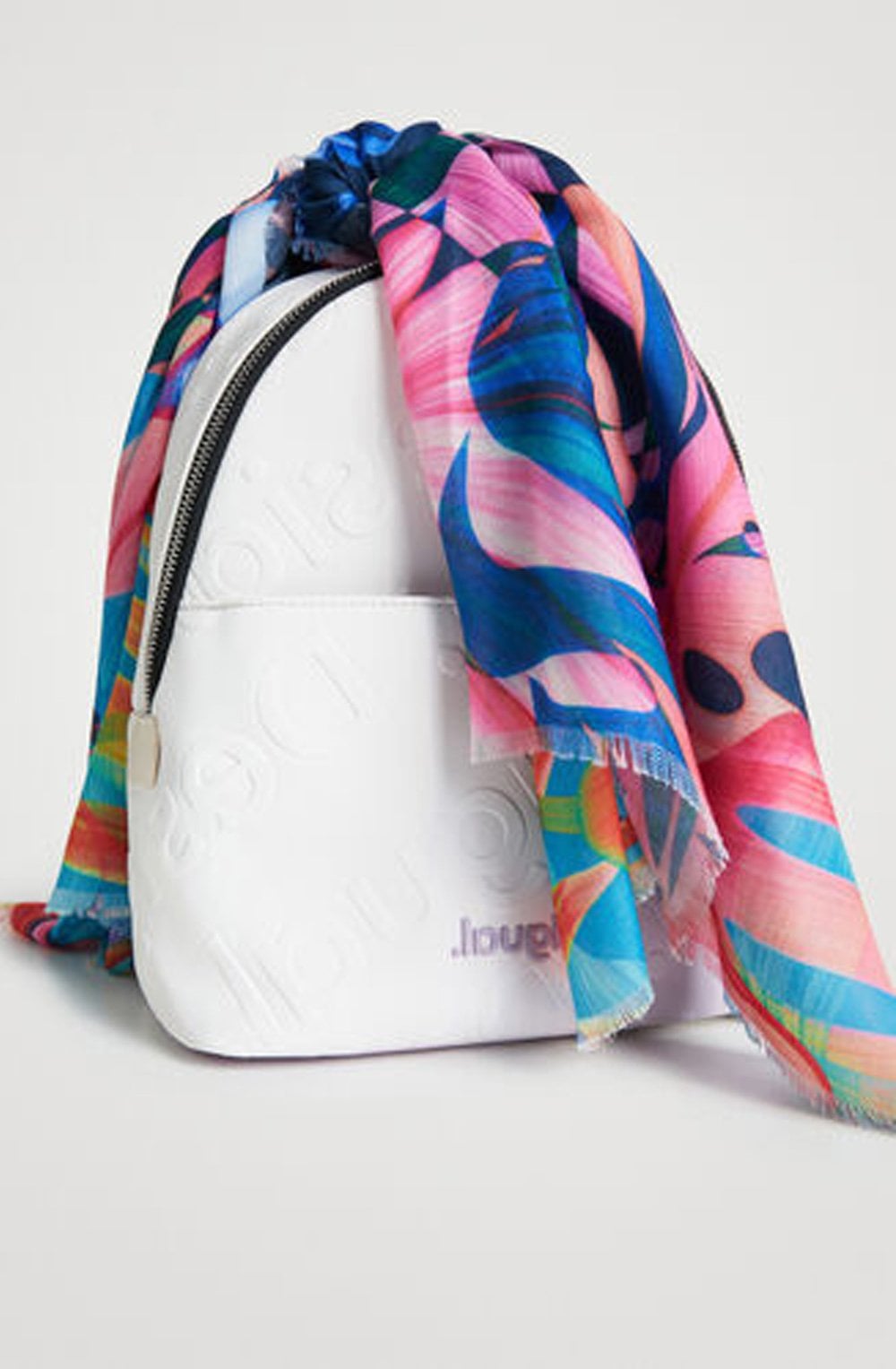 Abstract Frayed Hem Scarf