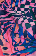 Abstract Frayed Hem Scarf