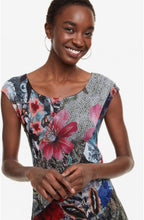 Asymmetric Patch Floral Dress Karuka