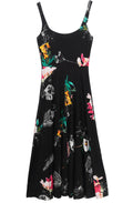 Black Floral Print Dress