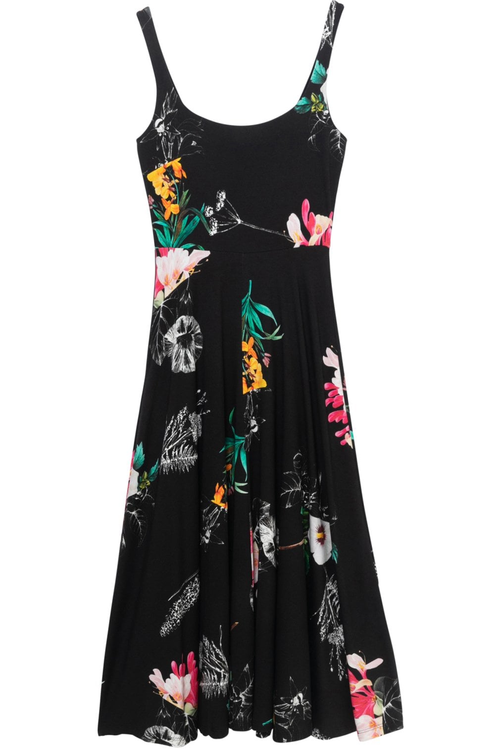 Black Floral Print Dress