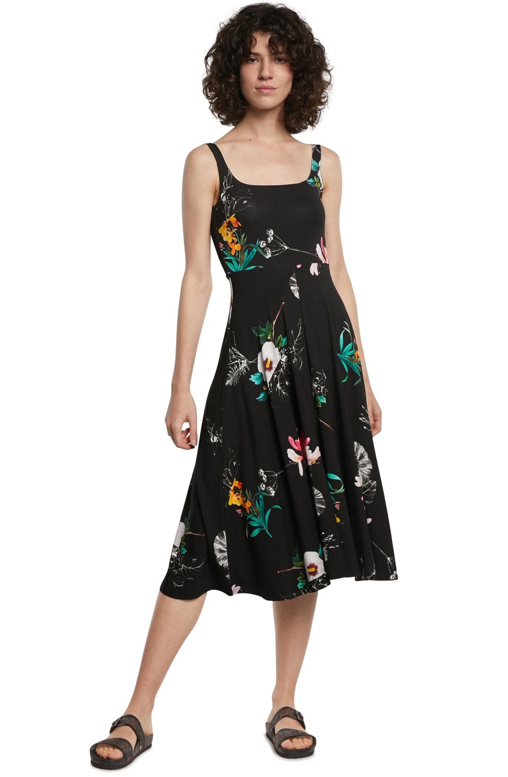 Black Floral Print Dress