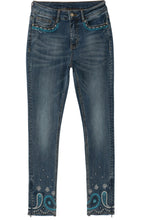 Blue Embroidered Detail Jeans
