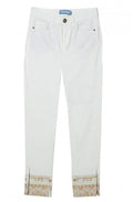 Cream Embroidered Jeans