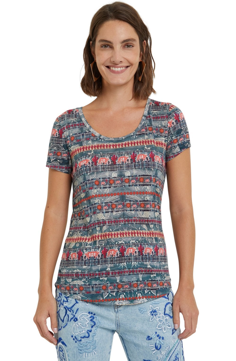 Elephant Design Jersey T Shirt
