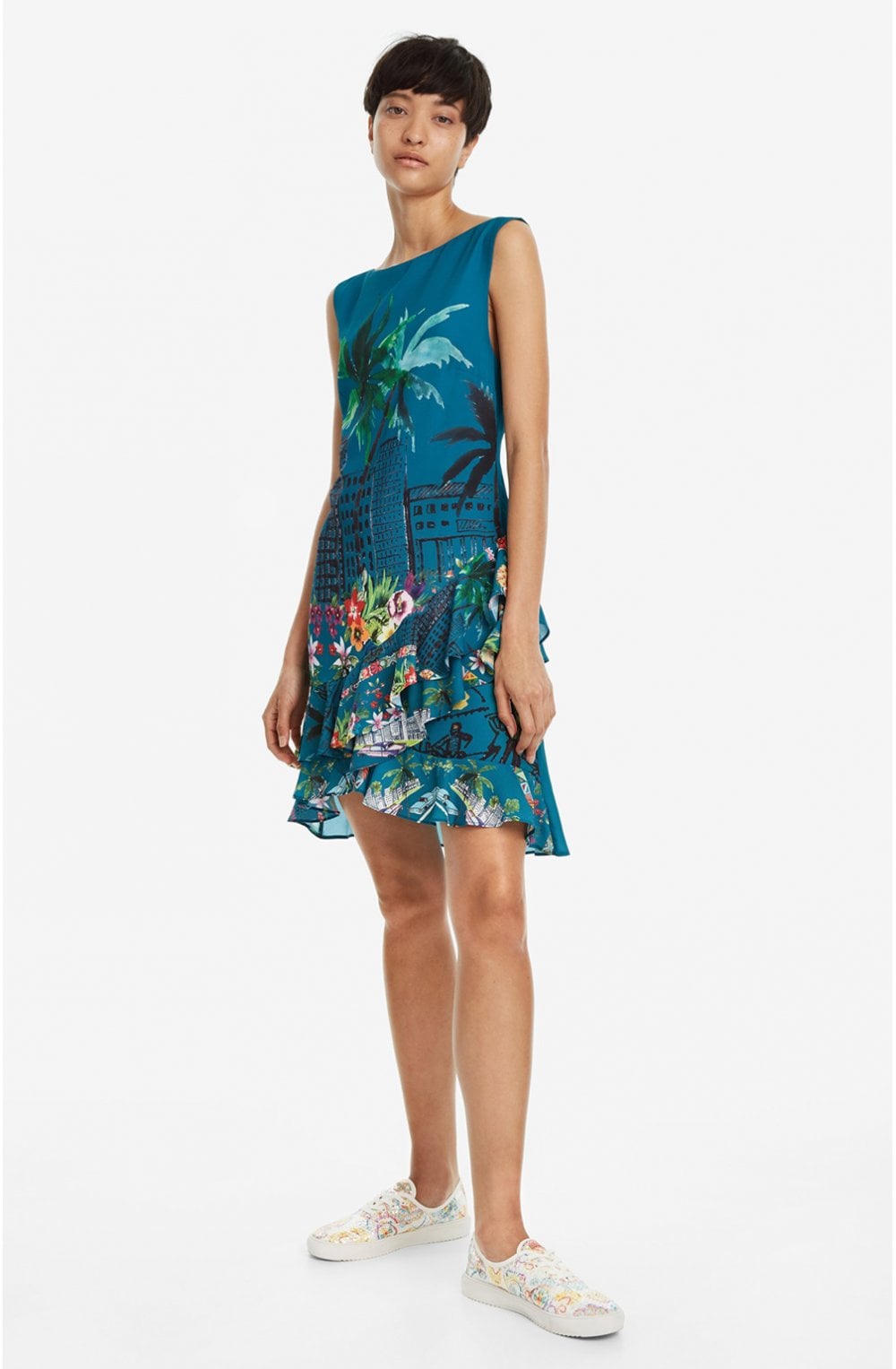 Flared Tropical Dress Harringto