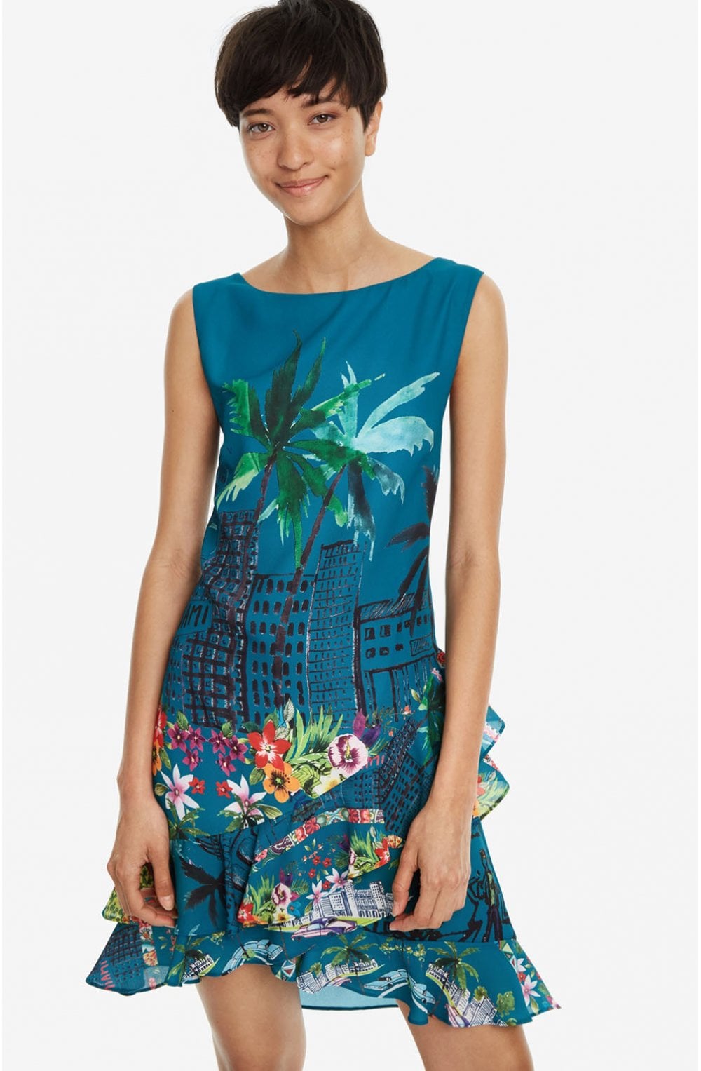 Flared Tropical Dress Harringto