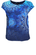 Grace Blue Patterned T Shirt