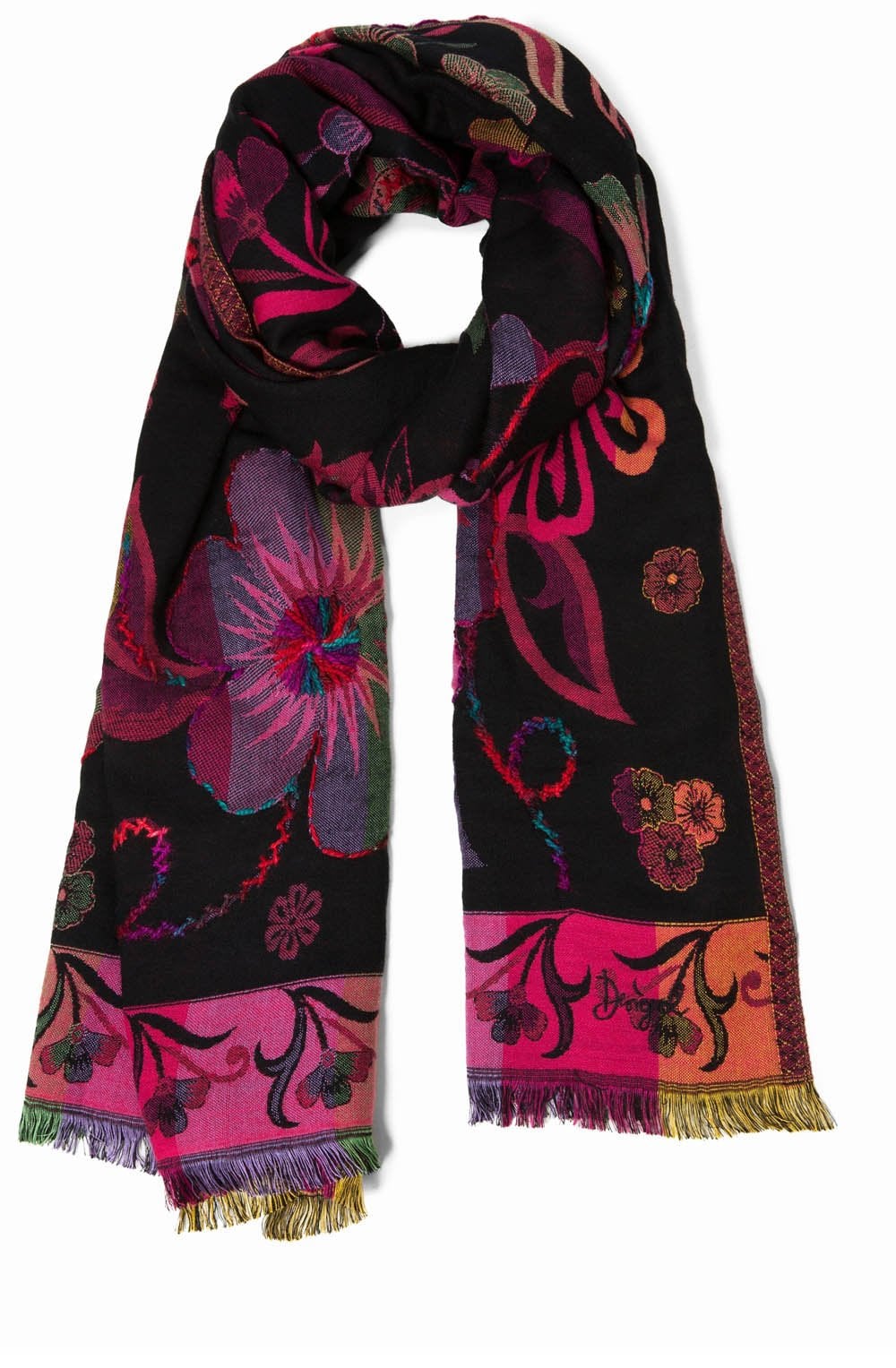 India Pink Patterned Scarf