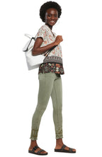 Khaki Embroidered Detail Jeans