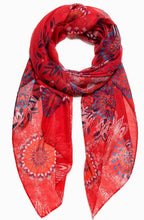Mandala Red Patterned Scarf
