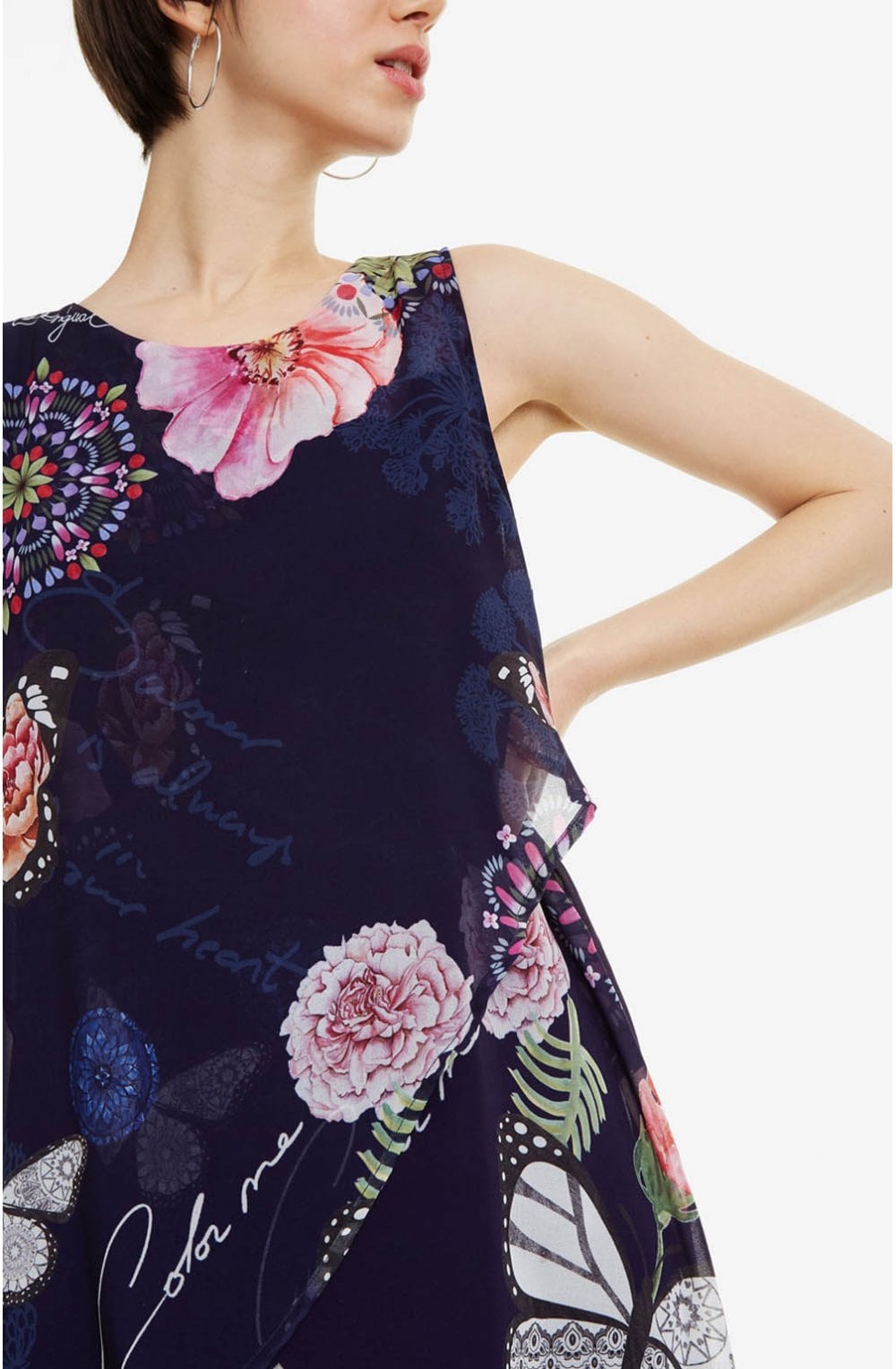 Navy Floral Dress Salma