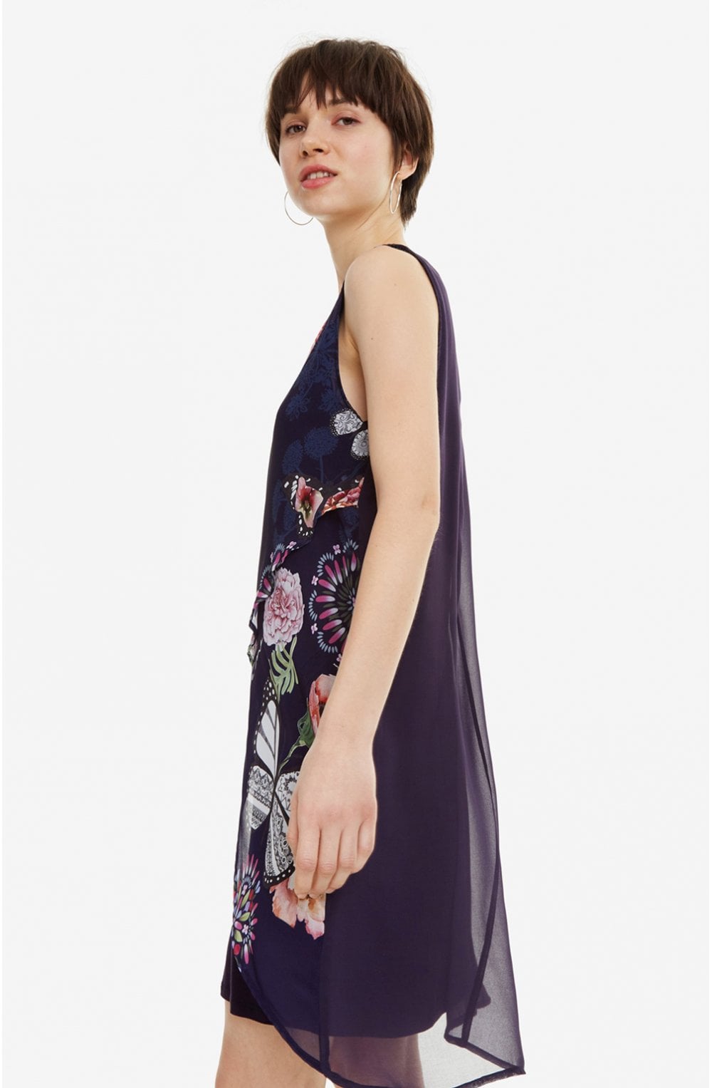Navy Floral Dress Salma