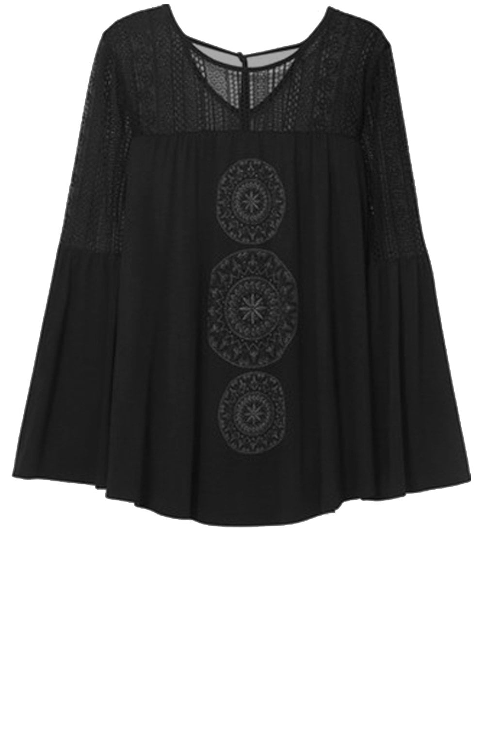 Neusifu Lace Bell Sleeve Top