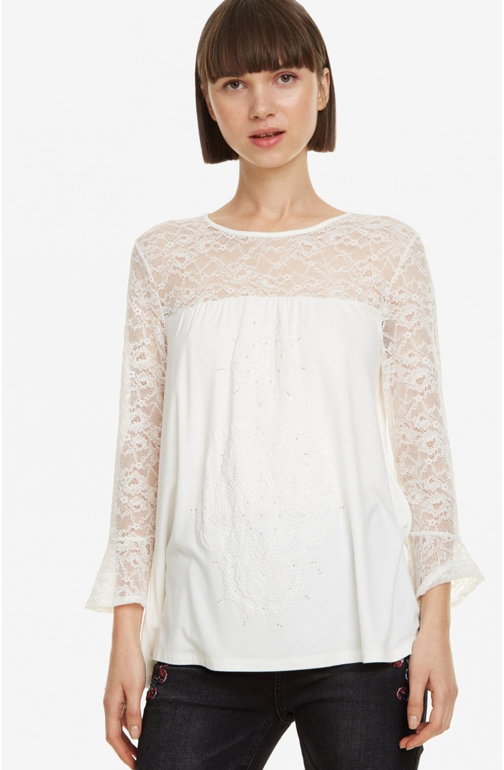 Off White Lace Top Elegra