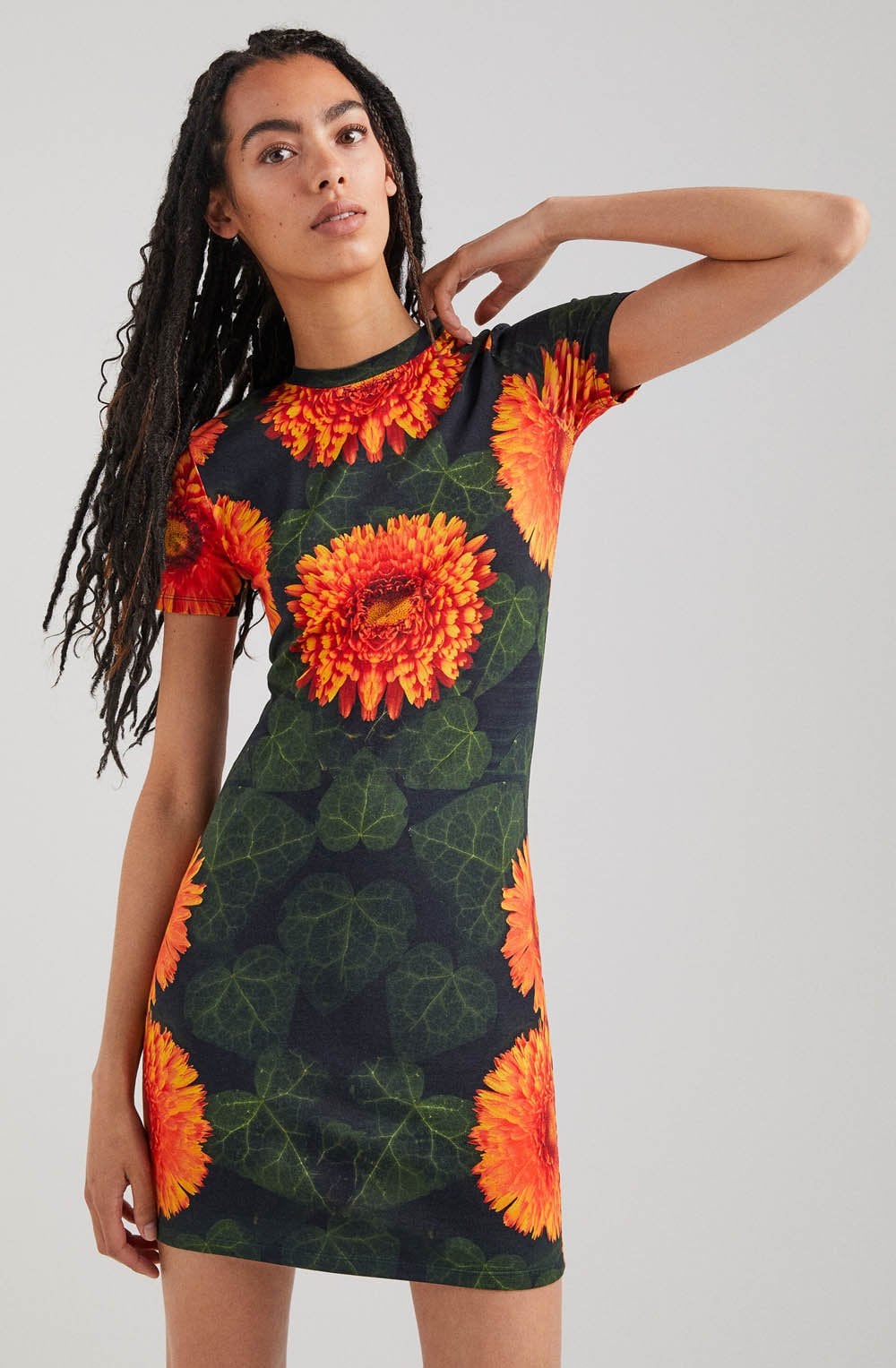 Orangery Floral Print Jersey Dress
