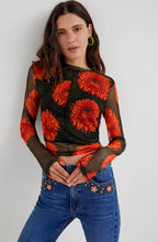 Orangery Floral Print Sheer Top
