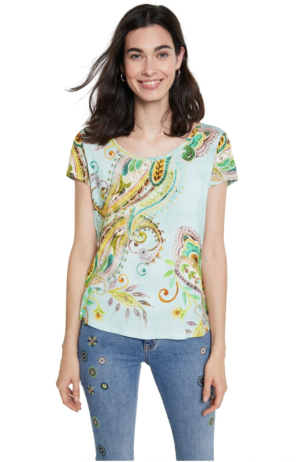 Paisley Design Jersey T Shirt