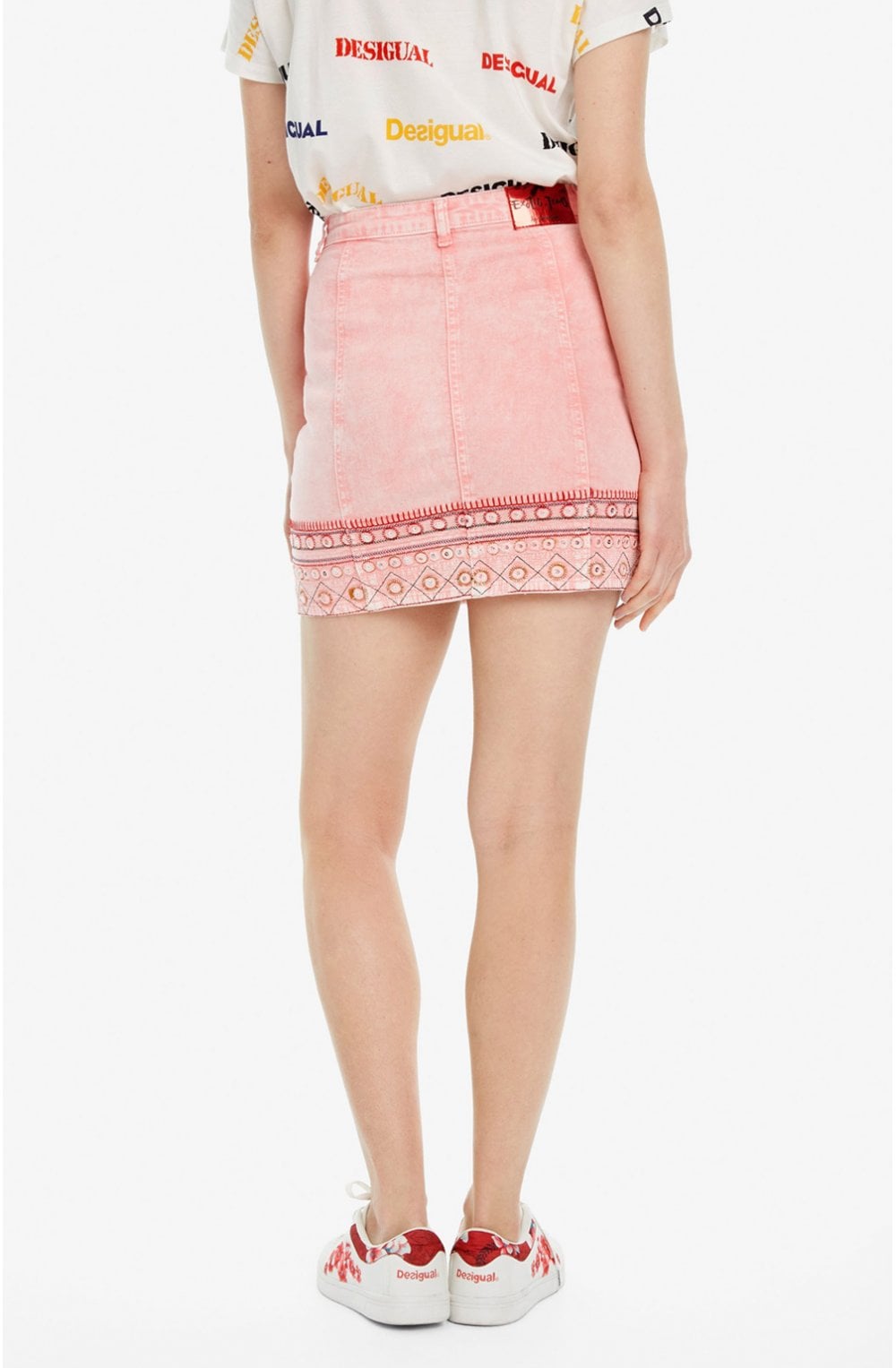 Pink Denim Skirt Boho