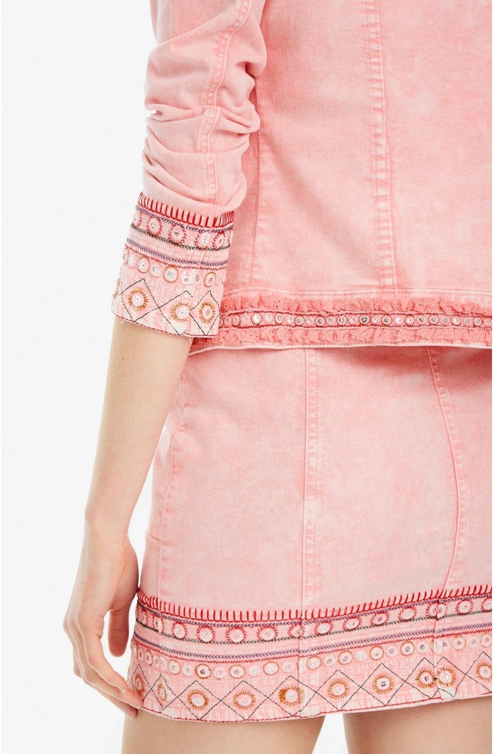 Pink Denim Skirt Boho