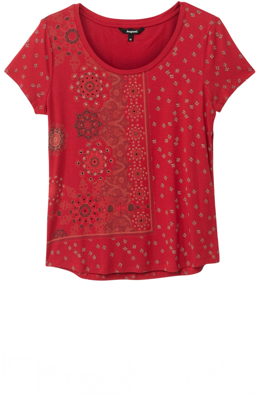 Red Jersey Patterned T Shirt