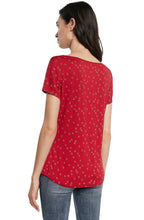 Red Jersey Patterned T Shirt