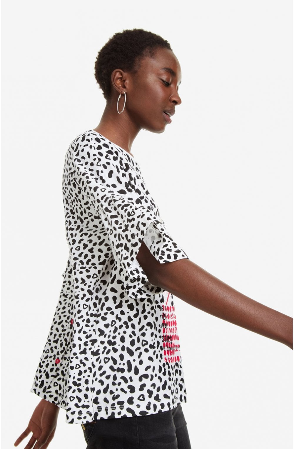 Ruffle Sleeve T Shirt