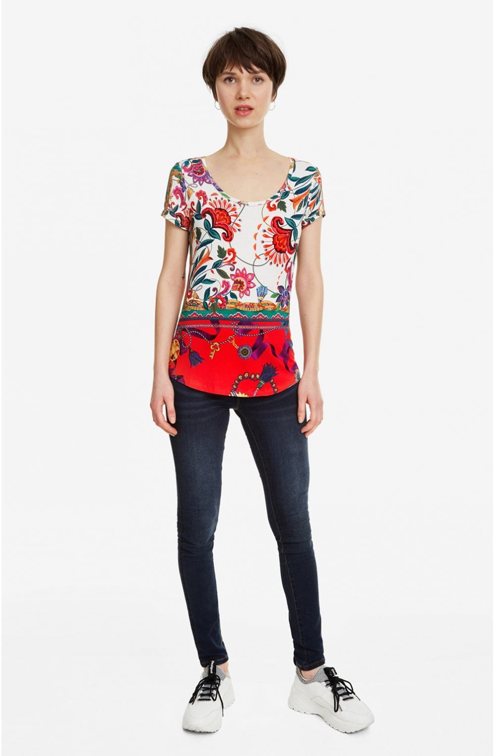 White Floral T Shirt Leonor