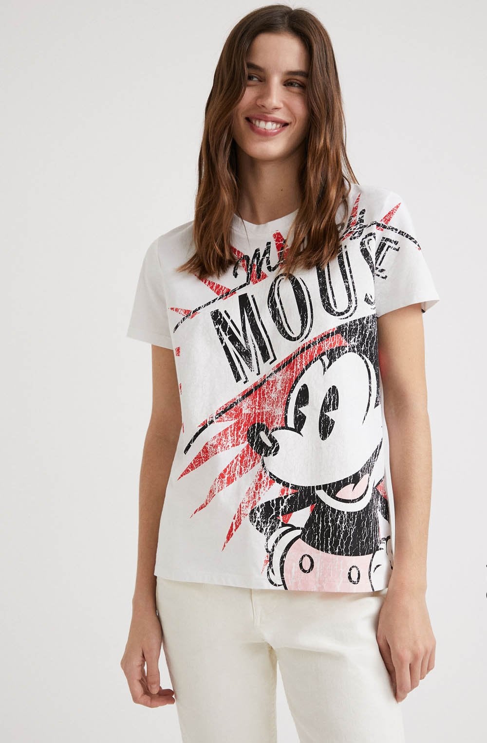 White Mickey Mouse T Shirt