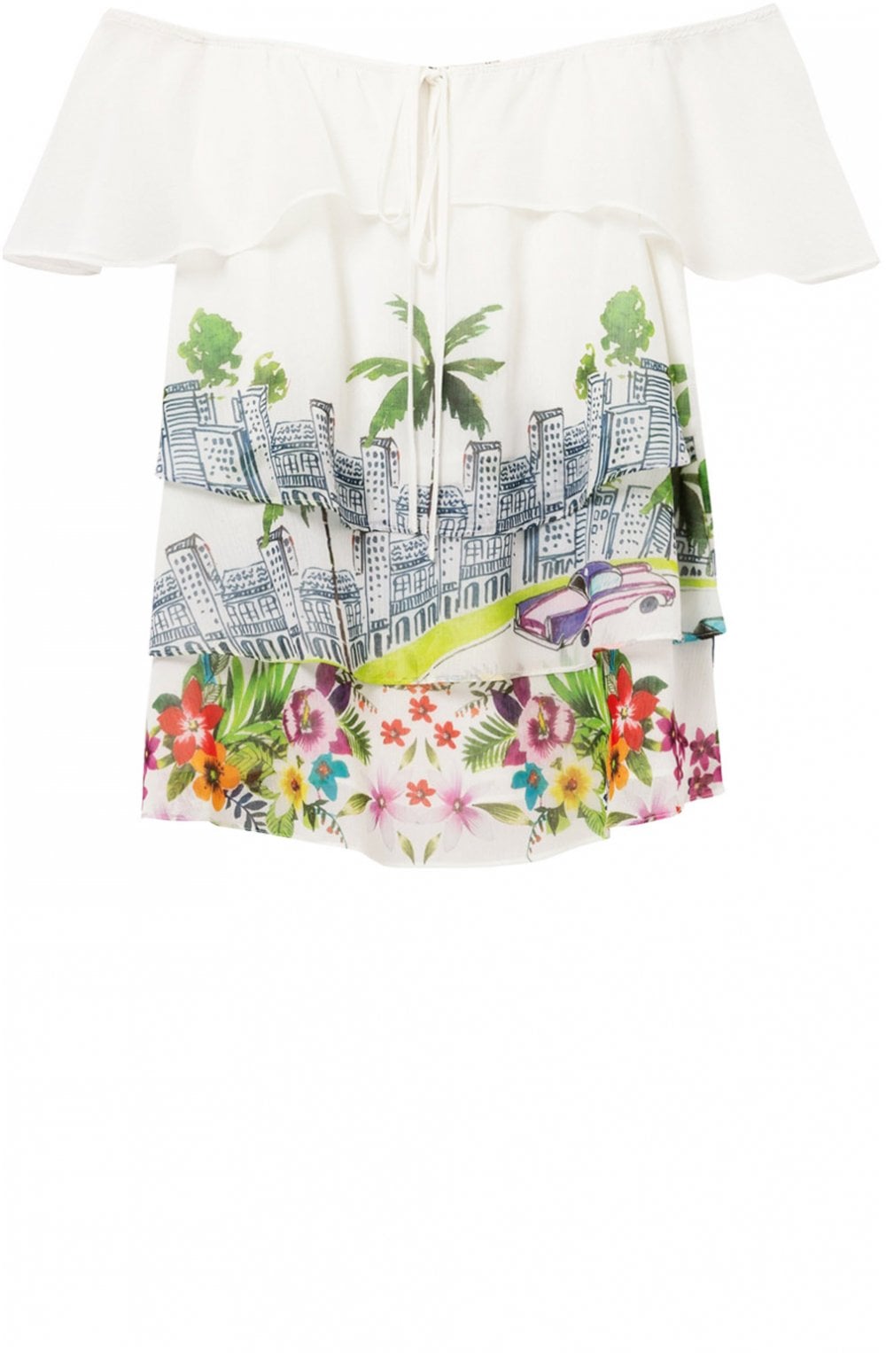 White Ruffled Blouse Colette