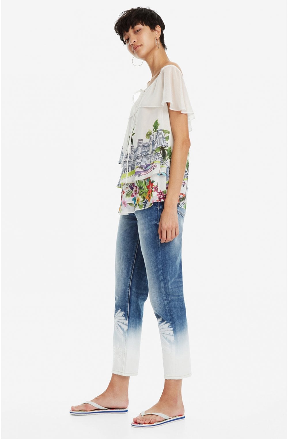 White Ruffled Blouse Colette