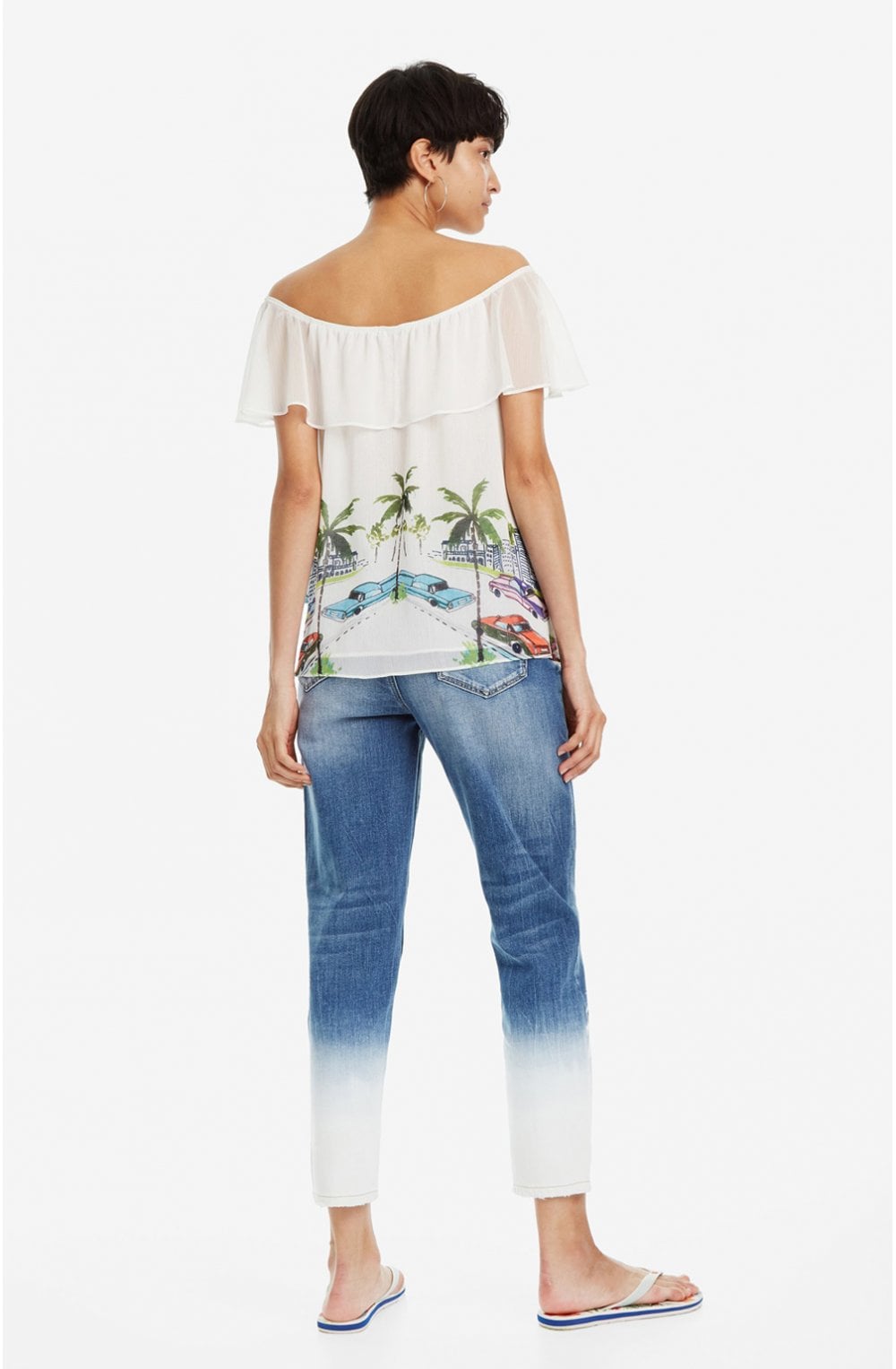 White Ruffled Blouse Colette