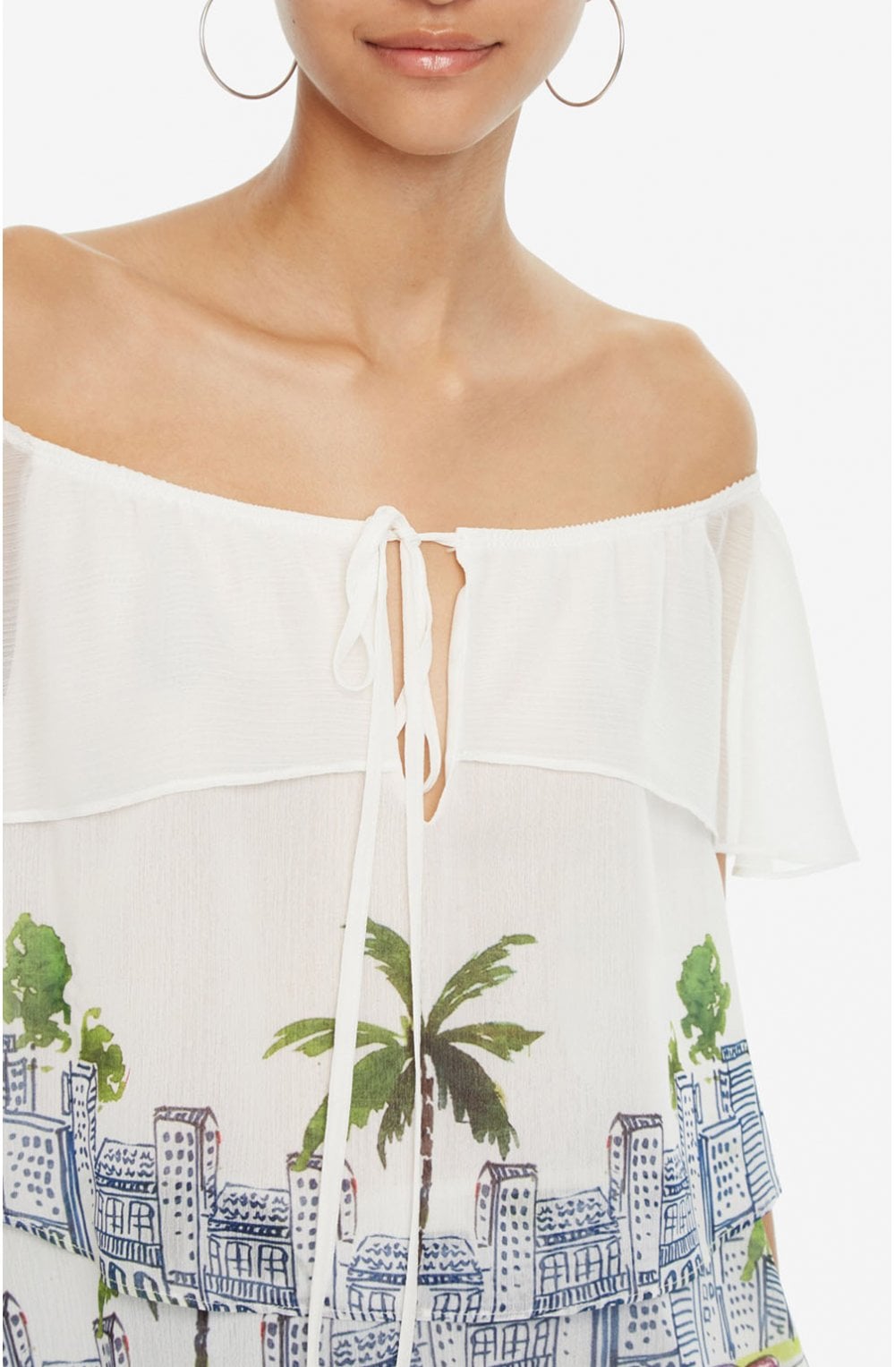 White Ruffled Blouse Colette