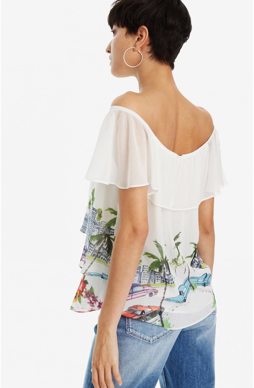 White Ruffled Blouse Colette