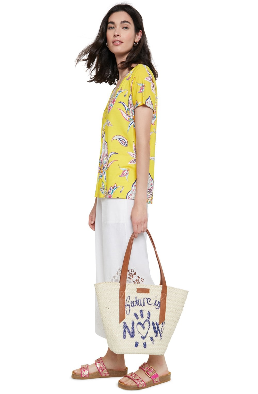 Yellow Floral Print Top