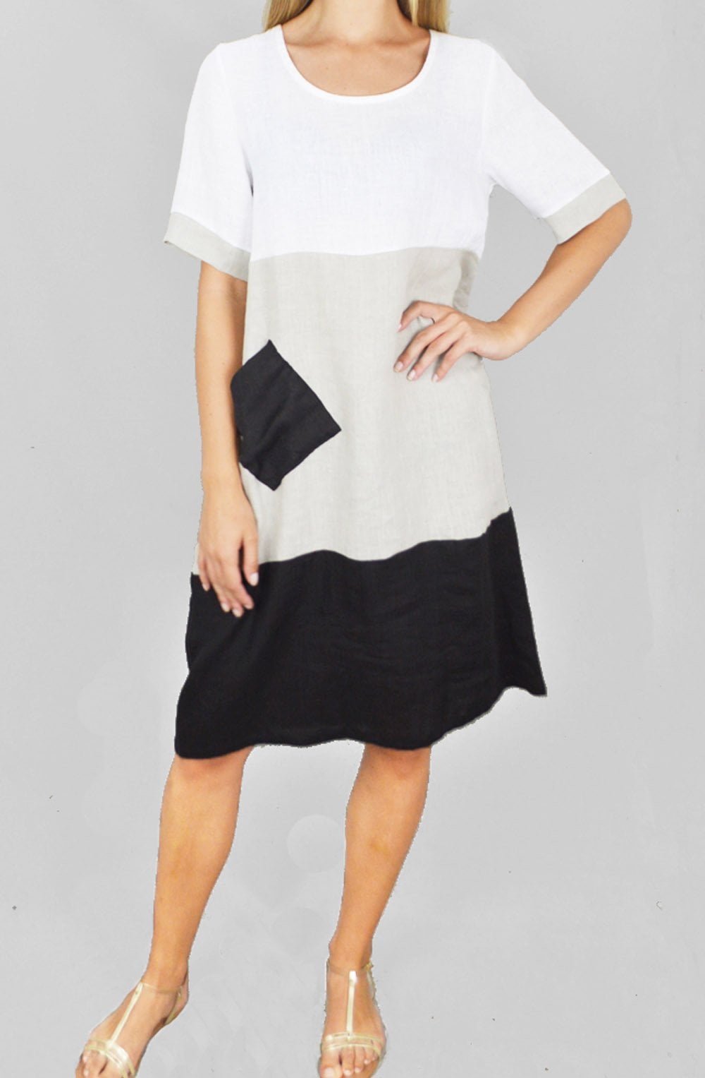 Block Design Shift Dress