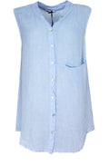 Blue Linen Blouse
