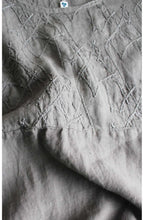 Embroidered Grey Linen Dress
