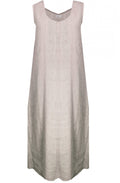 Grey Beige Linen Dress